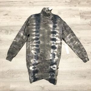 Young Fabulous & Broke Tie Dye Asymmetrical Turtleneck Sweatshirt Dress